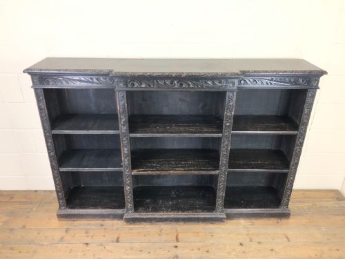 fig 1. Victorian Oak Gothic Style Carved Bookcase