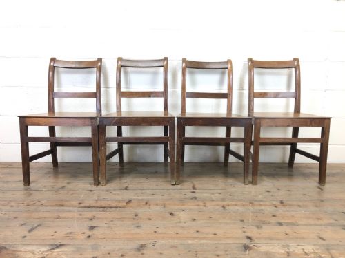 Set of Four Antique Farmhouse Kitchen Chairs