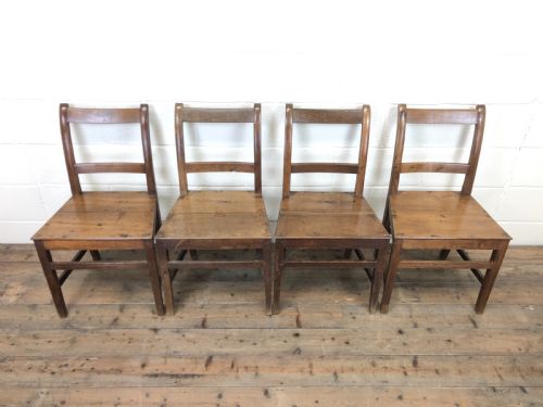 fig 1. Set of Four Antique Farmhouse Kitchen Chairs