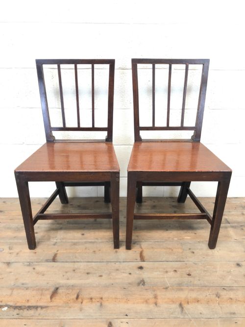 fig 1. Pair of 19th Century Country Oak Farmhouse Chairs