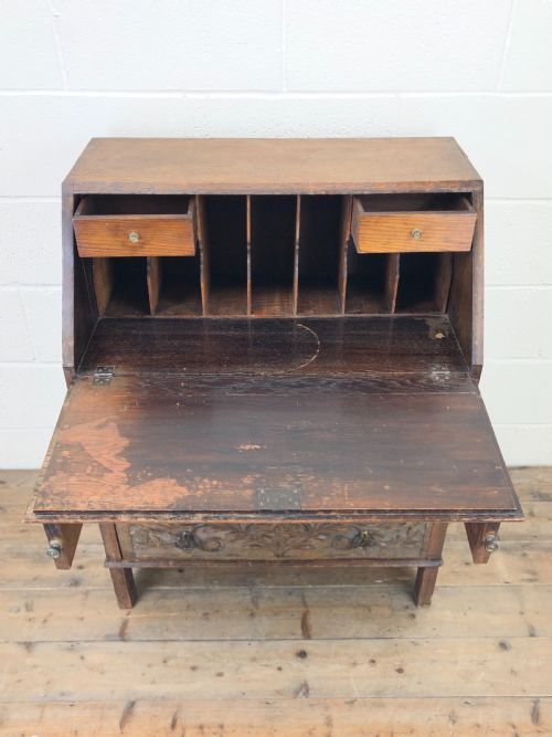 fig 2. Early 20th Century Oak Carved Bureau