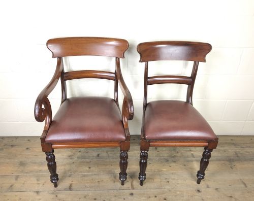 fig 1. Two Georgian Mahogany Bar Back Chairs