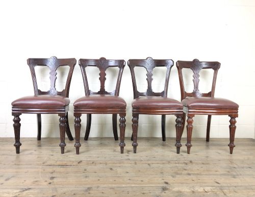 fig 1. Set Of Four Victorian Mahogany Dining Chairs