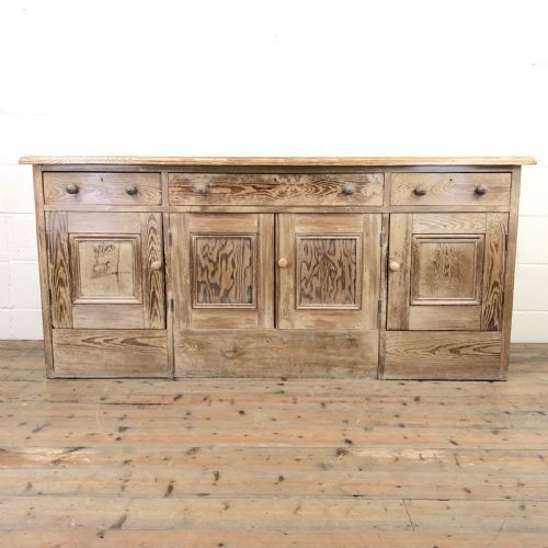 Pitch Pine Sideboard with Four Cupboards