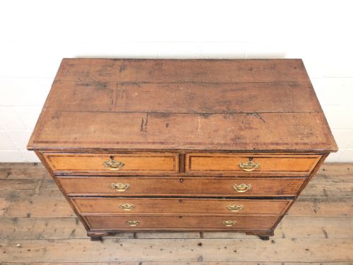 fig 1. Georgian Country Oak Crossbanded Chest of Drawers