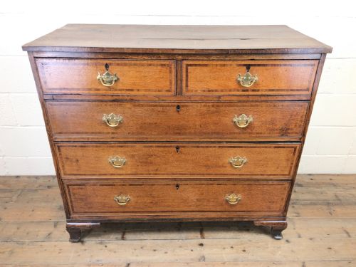 fig 2. Georgian Country Oak Crossbanded Chest of Drawers