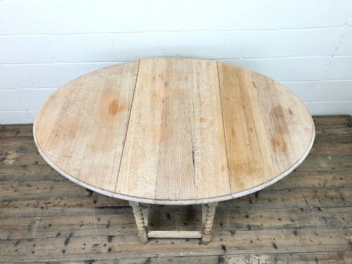 fig 2. Antique Pale Oak Gateleg Table with Drop Leaf