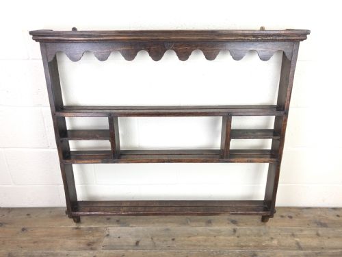 fig 1. Antique Oak Rack with Carved Detail 