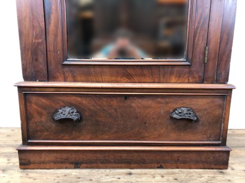 fig 2. Large Antique Victorian Mahogany Wardrobe Armoire with Mirror