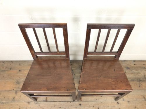 fig 1. Pair 19th Century Welsh Oak Farmhouse Kitchen Chairs