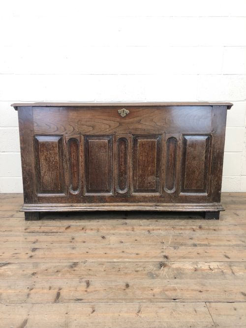 fig 1. Antique Panelled Oak Coffer