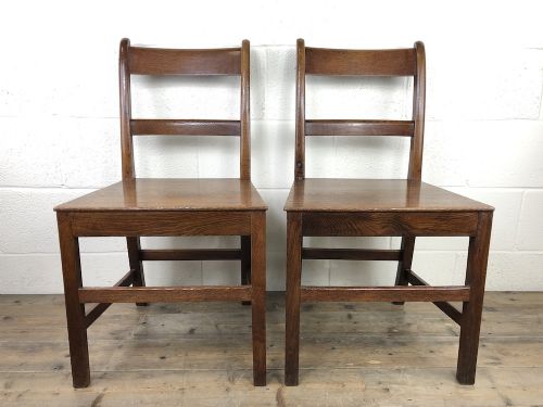 fig 1. Pair of Antique Welsh Oak Farmhouse Chairs