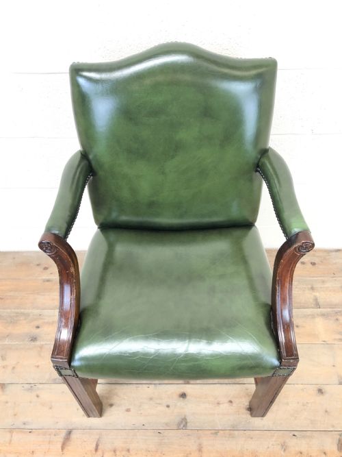 fig 1. Early 20th Century Antique Leather Armchair