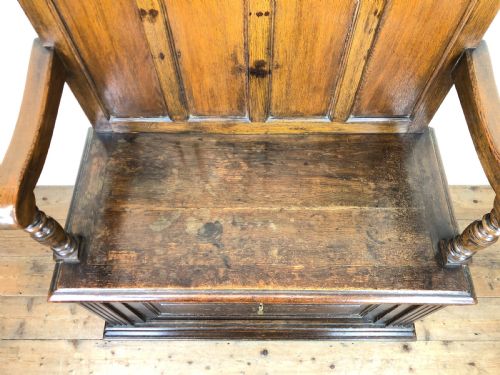 fig 2. Early 20th Century Oak Settle Bench