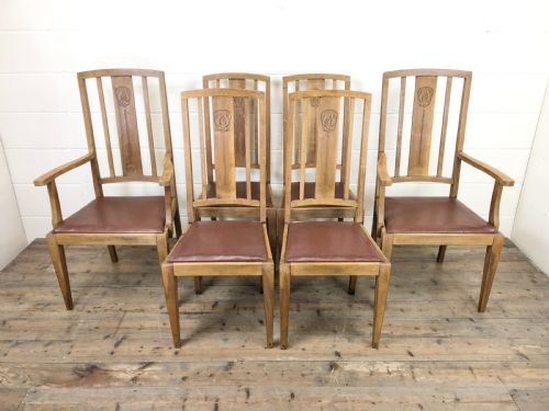 fig 1. Antique Set of Six Dining Chairs
