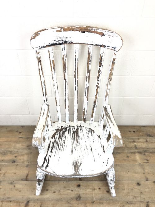 fig 1. Antique Distressed Painted Rocking Chair