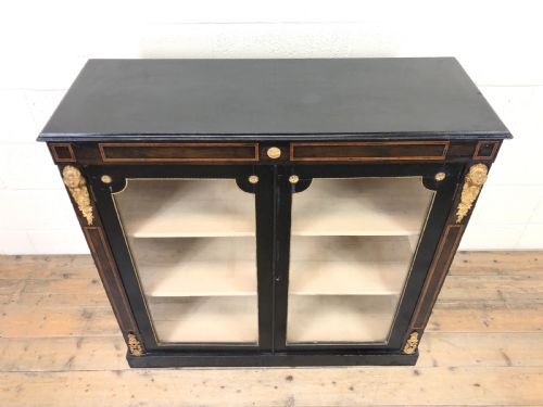 fig 1. Antique Ebonised Glazed Pier Cabinet