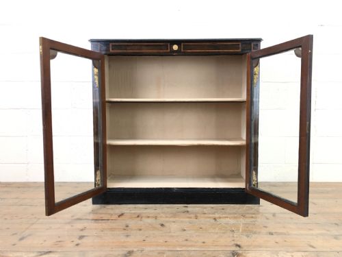 fig 2. Antique Ebonised Glazed Pier Cabinet