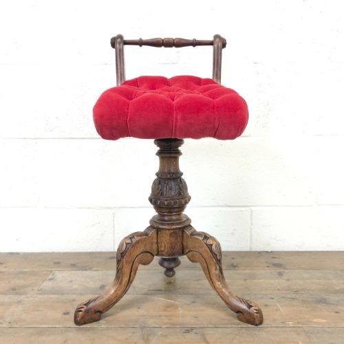 Victorian Upholstered Piano Stool