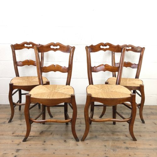 Antique Set of Four French Kitchen Chairs