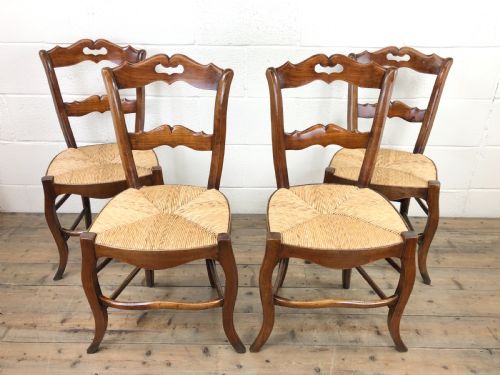 fig 1. Antique Set of Four French Kitchen Chairs