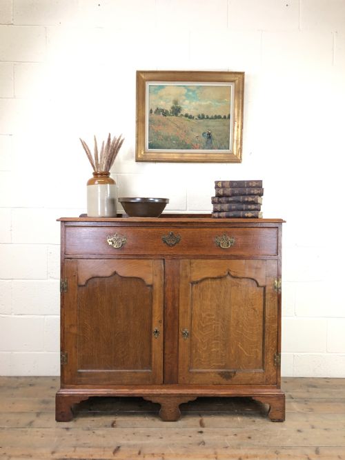 fig 1. 19th Century Oak Cupboard on Bracket Feet