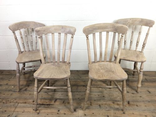 fig 1. Set of Four Antique Mix and Match Farmhouse Chairs