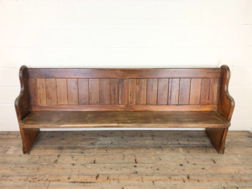 fig 1. Antique Pitch Pine Chapel Pew