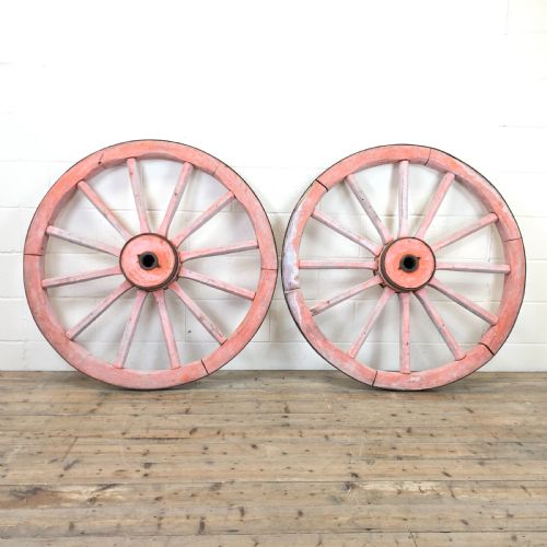 Two Large Antique Cartwheels