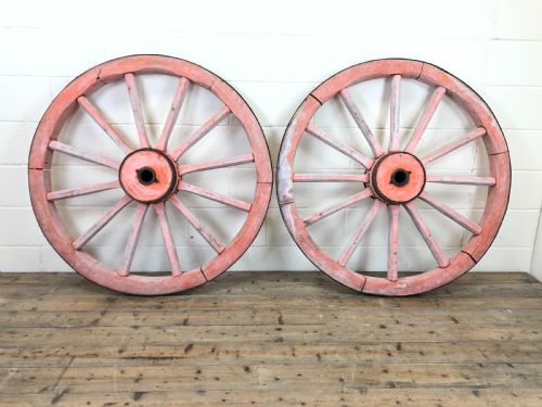 fig 1. Two Large Antique Cartwheels
