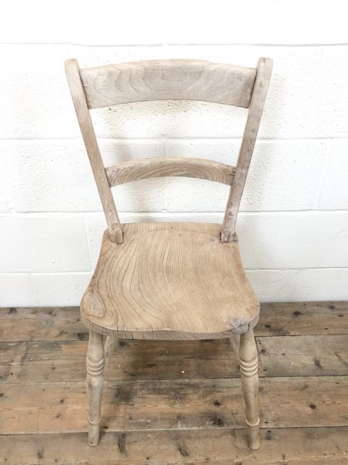fig 2. Set of Four Antique Farmhouse Chairs with Shaped Bar Backs