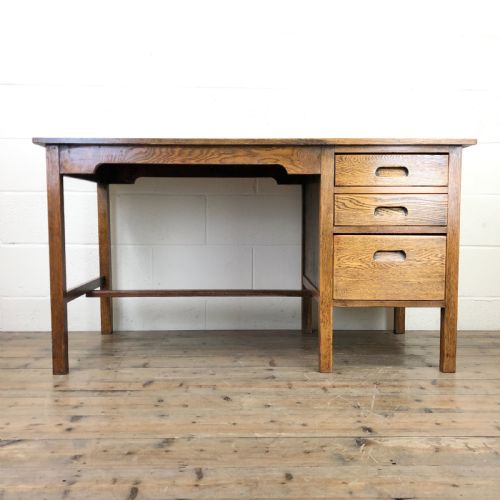 Antique Oak Desk with Drawers
