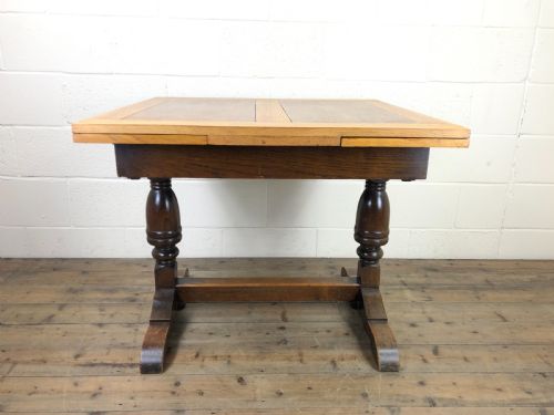 fig 1. Oak Draw Leaf Pub Style Dining Table
