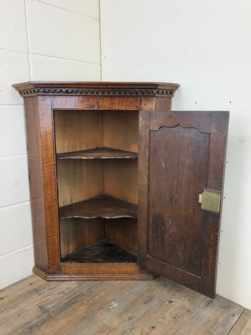 fig 2. 19th Century Oak Single Door Corner Cupboard