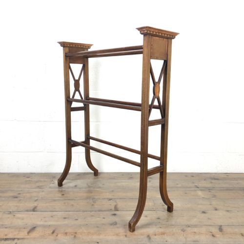 Antique Mahogany and Satinwood Towel Rail