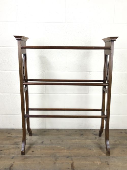 fig 1. Antique Mahogany and Satinwood Towel Rail