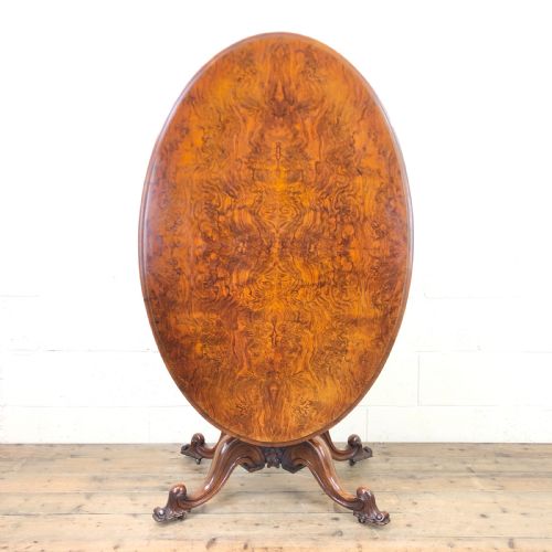 Victorian Burr Walnut Tilt Top Table