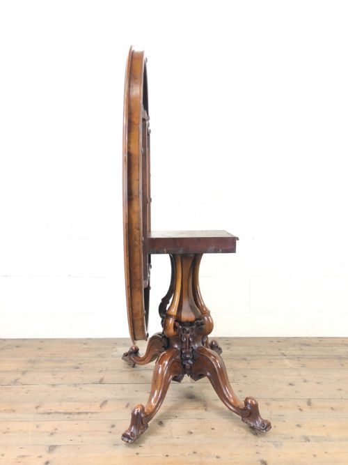 fig 2. Victorian Burr Walnut Tilt Top Table