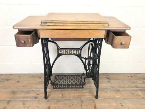 fig 1. Singer Sewing Machine Treadle Table