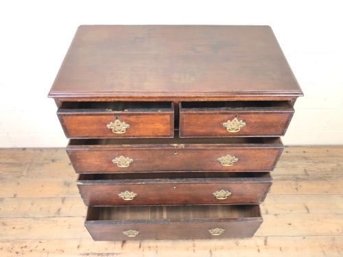 fig 1. Antique Oak Country Made Chest of Drawers