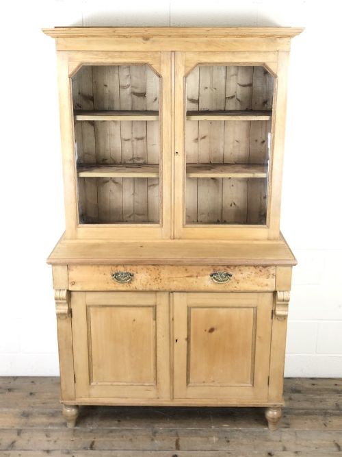 Antique Pine Glazed Two Stage Cupboard