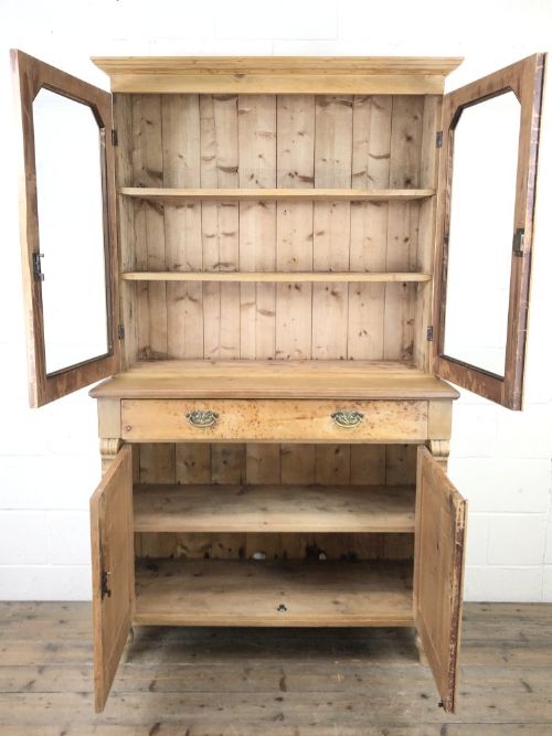 fig 1. Antique Pine Glazed Two Stage Cupboard