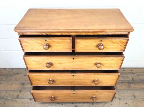 fig 2. Antique Satin Birch Straight Fronted Chest of Drawers