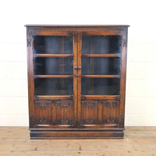 Antique Oak Glazed Bookcase