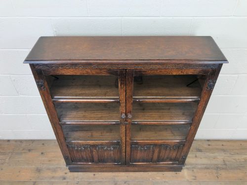 fig 1. Antique Oak Glazed Bookcase