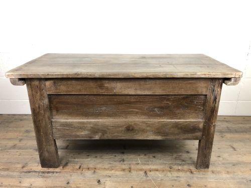 Antique 19th Century Oak Dough Bin with Sliding Lid