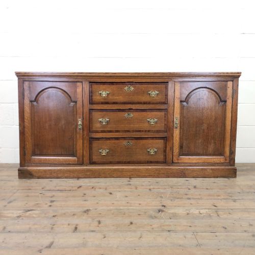 Antique Panelled Oak Dresser Base