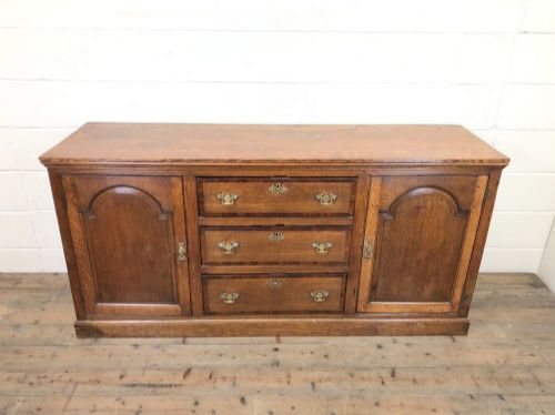 fig 2. Antique Panelled Oak Dresser Base