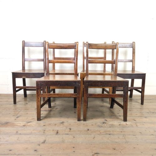 Six Similar 19th Century Welsh Oak Bar Back Chairs
