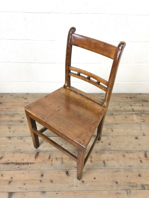 fig 2. Harlequin Set of 19th Century Welsh Oak Ball and Rail Back Chairs